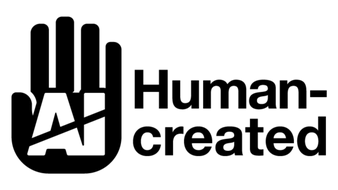 Anti-AI Human-created Stamp by RoninYorch. A graphic denoting that the content featured here is human-created without the use of generative AI.