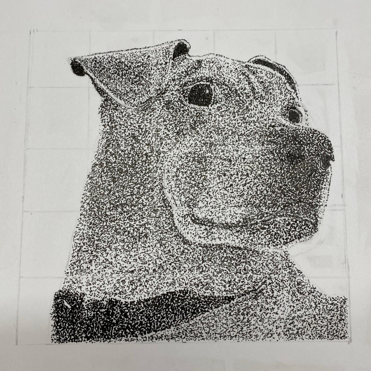 Dog Portrait Stipple A stipple portrait of a dog.